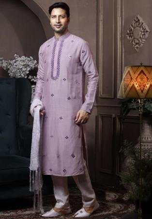 Picture of Excellent Silk Dark Grey Kurtas