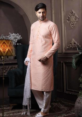 Picture of Shapely Silk Tan Kurtas