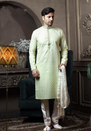 Picture of Taking Silk Beige Kurtas