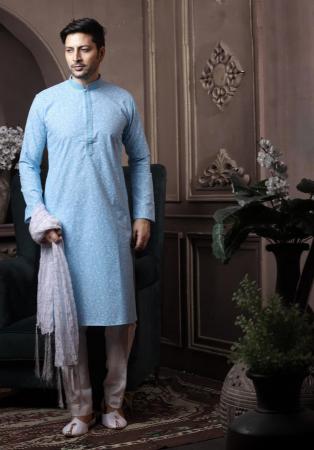 Picture of Beauteous Silk Light Blue Kurtas