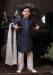 Picture of Amazing Cotton Navy Blue Kids Kurta Pyjama