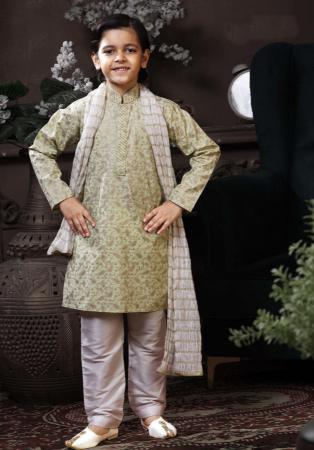 Picture of Fascinating Cotton Rosy Brown Kids Kurta Pyjama