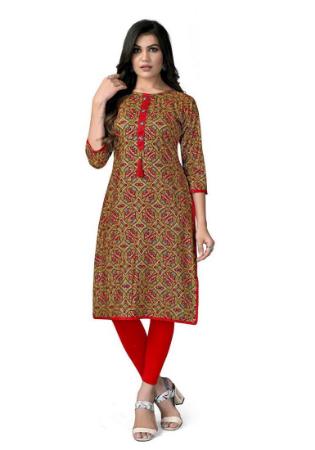 Picture of Magnificent Rayon Dark Olive Green Kurtis & Tunic