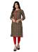 Picture of Fascinating Rayon Dark Olive Green Kurtis & Tunic