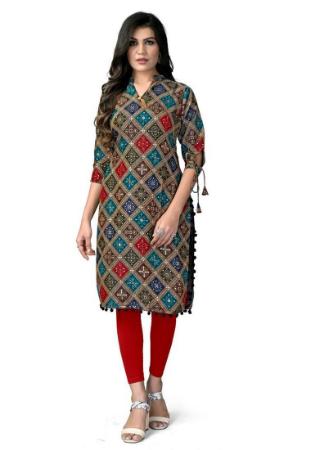 Picture of Lovely Rayon Grey Kurtis & Tunic