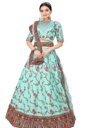 Picture of Taking Silk Powder Blue Lehenga Choli