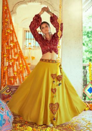 Picture of Resplendent Silk Dark Golden Rod Lehenga Choli