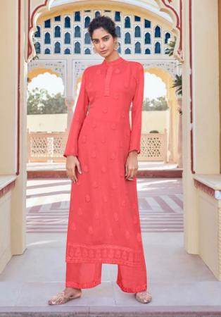 Picture of Good Looking Georgette Tomato Kurtis & Tunic