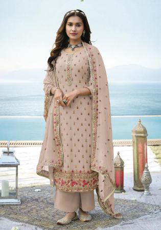 Picture of Georgette Rosy Brown Straight Cut Salwar Kameez