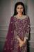 Picture of Good Looking Net Brown Straight Cut Salwar Kameez