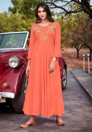 Picture of Admirable Rayon Terracota Red Kurtis & Tunic