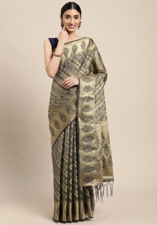 Picture of Fine Organza Dim Gray Saree