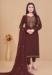 Picture of Fine Silk Saddle Brown Straight Cut Salwar Kameez