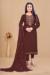 Picture of Fine Silk Saddle Brown Straight Cut Salwar Kameez