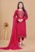 Picture of Ideal Silk Fire Brick Straight Cut Salwar Kameez