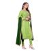 Picture of Magnificent Silk Dark Khaki Straight Cut Salwar Kameez