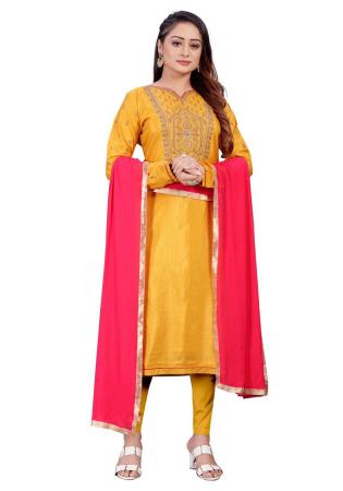 Picture of Resplendent Silk Sandy Brown Straight Cut Salwar Kameez