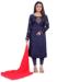 Picture of Grand Silk Indigo Straight Cut Salwar Kameez