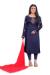 Picture of Grand Silk Indigo Straight Cut Salwar Kameez