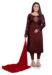 Picture of Ravishing Silk Brown Straight Cut Salwar Kameez