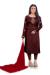 Picture of Ravishing Silk Brown Straight Cut Salwar Kameez