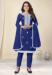 Picture of Georgette Dark Blue Straight Cut Salwar Kameez