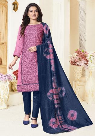 Picture of Fine Silk Light Pink Straight Cut Salwar Kameez