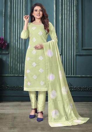 Picture of Delightful Silk Tan Straight Cut Salwar Kameez