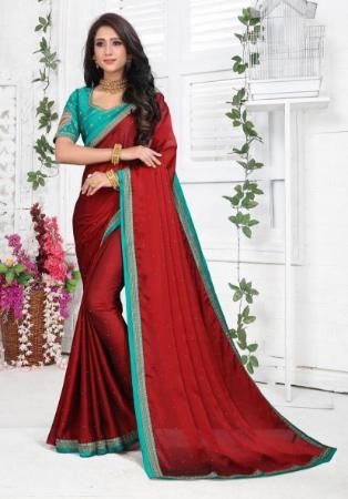 Picture of Exquisite Silk Fire Brick Saree