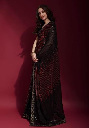 Picture of Sublime Georgette Black Saree