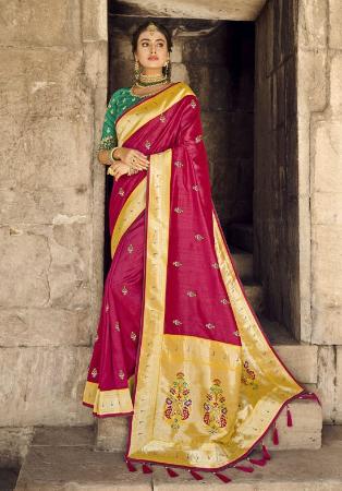 Picture of Amazing Silk Deep Pink Saree