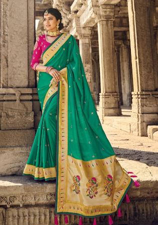 Picture of Superb Silk Teal Saree