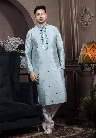 Picture of Marvelous Silk Light Steel Blue Kurtas