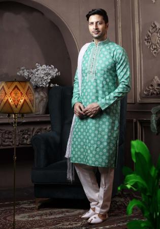 Picture of Elegant Cotton Powder Blue Kurtas