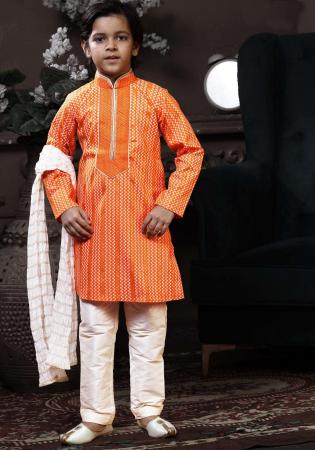 Picture of Charming Cotton Chocolate Kids Kurta Pyjama