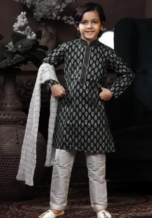 Picture of Enticing Cotton Dim Gray Kids Kurta Pyjama