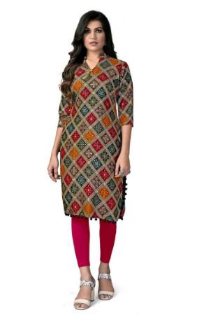 Picture of Pleasing Rayon Rosy Brown Kurtis & Tunic