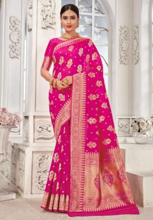 Picture of Lovely Silk Medium Violet Red Saree