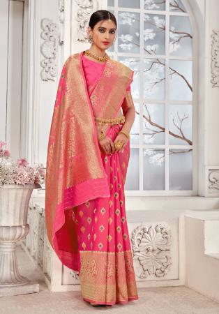 Picture of Good Looking Silk Hot Pink Saree