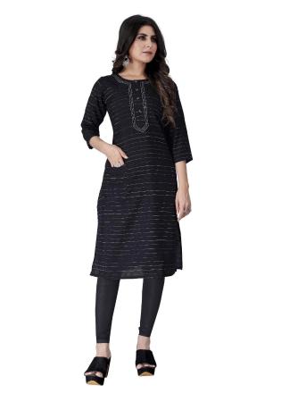 Picture of Wonderful Cotton Black Kurtis & Tunic