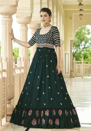 Picture of Marvelous Georgette Dark Slate Grey Party Wear Gown