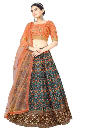 Picture of Marvelous Silk Dark Slate Grey Lehenga Choli