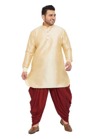 Picture of Good Looking Silk Beige Kurtas