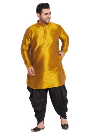 Picture of Radiant Silk Dark Golden Rod Kurtas