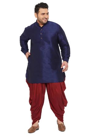 Picture of Fine Silk Dark Slate Blue Kurtas