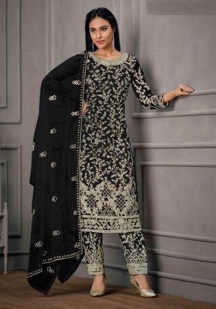 Picture of Beautiful Net Black Anarkali Salwar Kameez