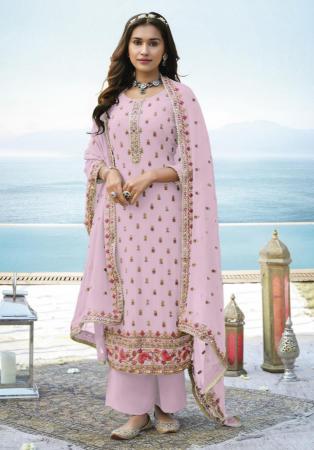 Picture of Ravishing Georgette Thistle Straight Cut Salwar Kameez