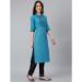 Picture of Fascinating Cotton Steel Blue Kurtis & Tunic