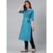 Picture of Fascinating Cotton Steel Blue Kurtis & Tunic