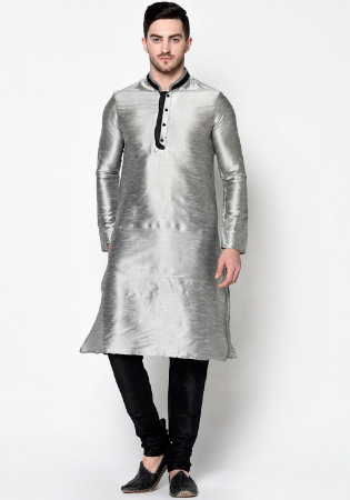 Picture of Marvelous Silk Slate Grey Kurtas